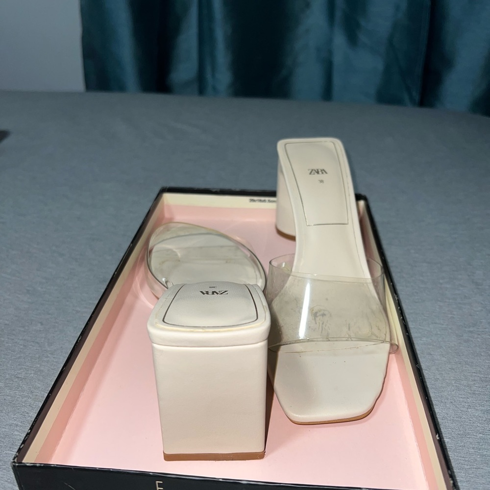 Zara Clear kitten heels, size 38, used